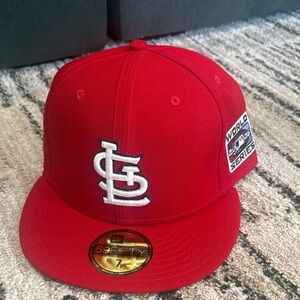New Era Red St. Louis Cardinals Fitted Cap with World Series Patch